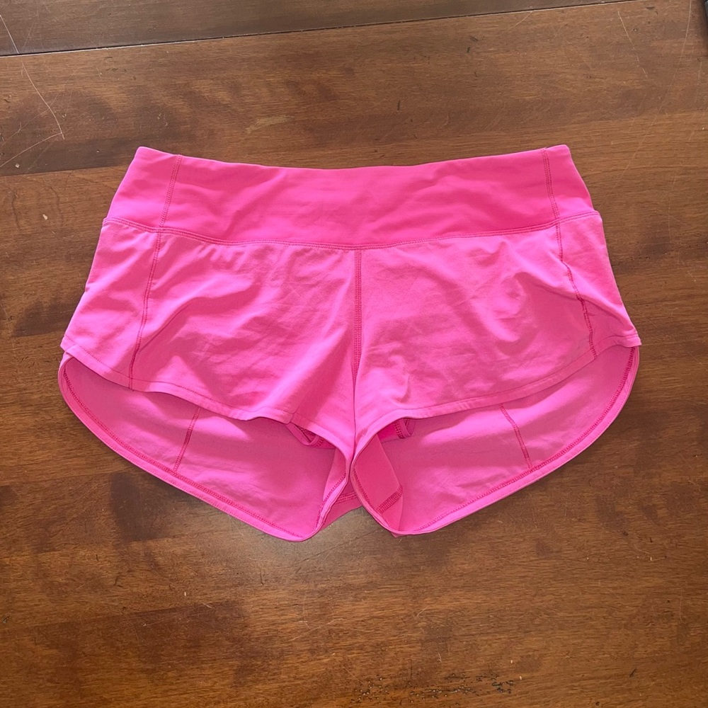Sonic pink lululemon speed up shorts womens size 6